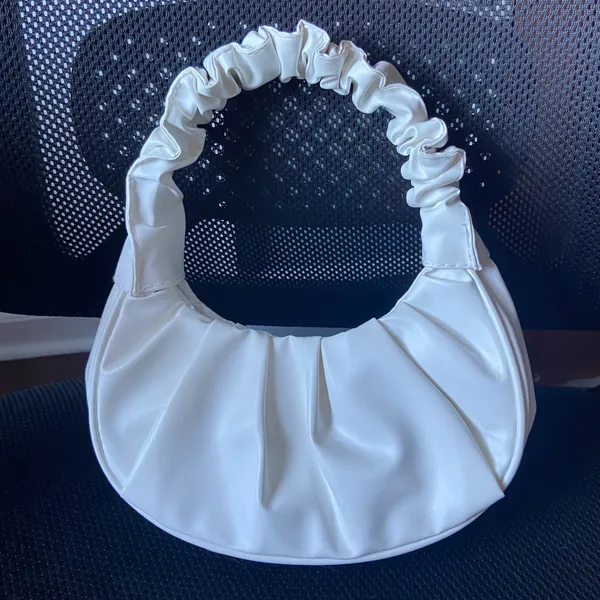 SheIn White Ruched Mini Purse - Image 2