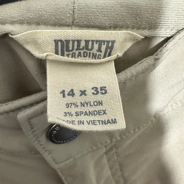 Duluth Trading Cargo Dry On The Fly Pants Women 14x35 Tan Hiking Work Utility - Image 3
