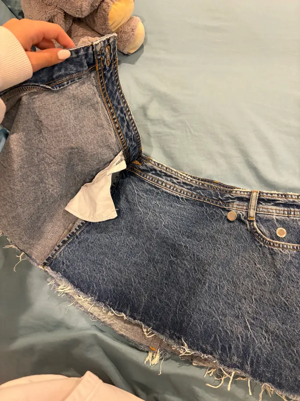 Zara Blue Denim Wrap Skirt - Image 3