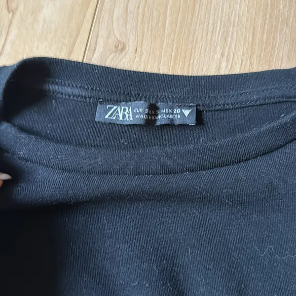 Zara Black Long Sleeve Crop Top - Image 3