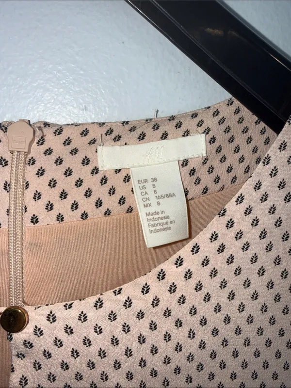 H&M delicate minimalistic mini length vintage vibe dress size 8 - Image 3