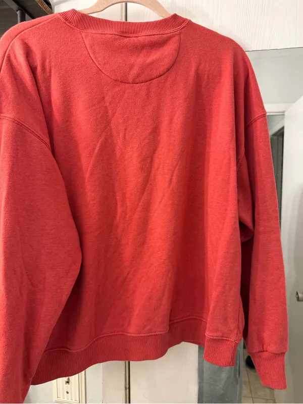 American Eagle Outfitters Coral Red Sun & Yin-Yang Crewneck Sweatshirt - Image 4