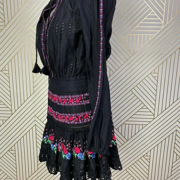 MISA Los Angeles Manuela‎ Dress Black Embroidered - Image 8