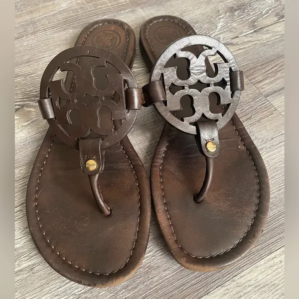 Tory Burch Dark Brown Leather Sandals - Image 3