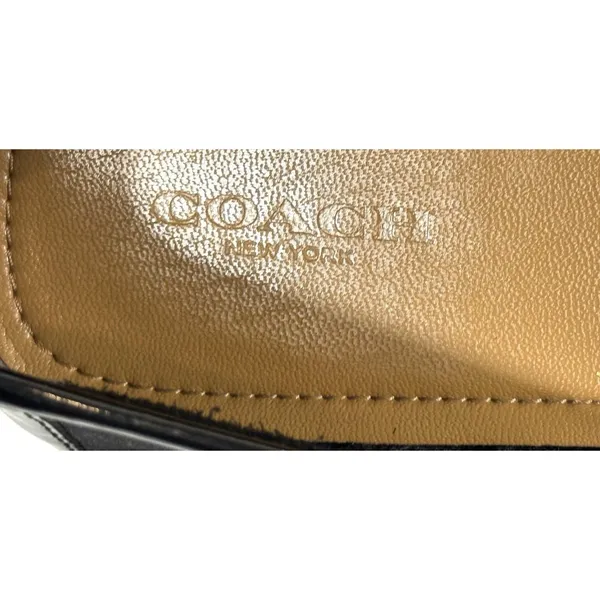 Coach Fonda A2934 Loafers 10B Black Suede Patent Leather Logo Driving Loafers - Image 6