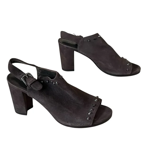 Stuart Weitzman Commodore Bootie 6 Brown‎ Leather Suede Studded Shoes Chic Edgy - Image 5