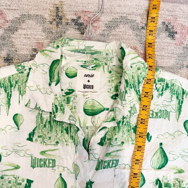 Aerie X Wicked Button Up Shirt Small Oversized Musical Witch Glinda Elphaba‎ - Image 6