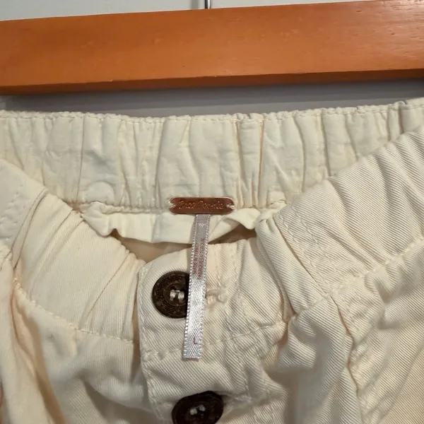 Free People Women’s Cream Button-Front Jogger Pants - Image 3