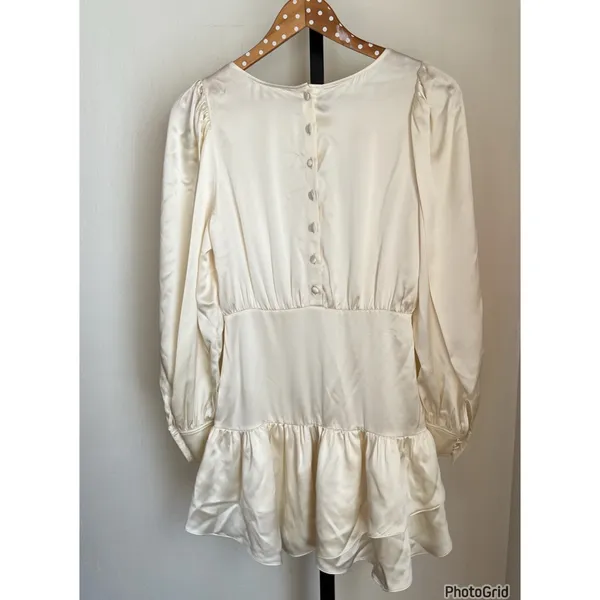 Love Shack Fancy Teyana Silk Dress Ivory Bridal 2 New Tags - Image 3