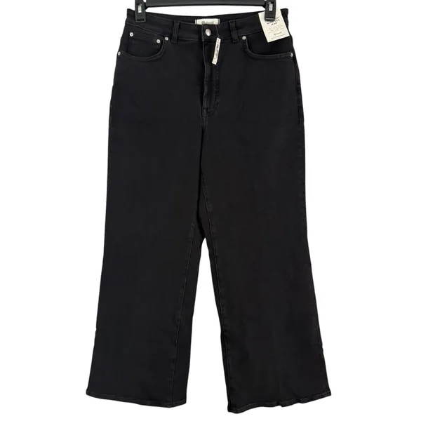NWT Madewell The Curvy Wide Leg Jeans Women’s Size 31 Black Frost Super Stretch - Image 4