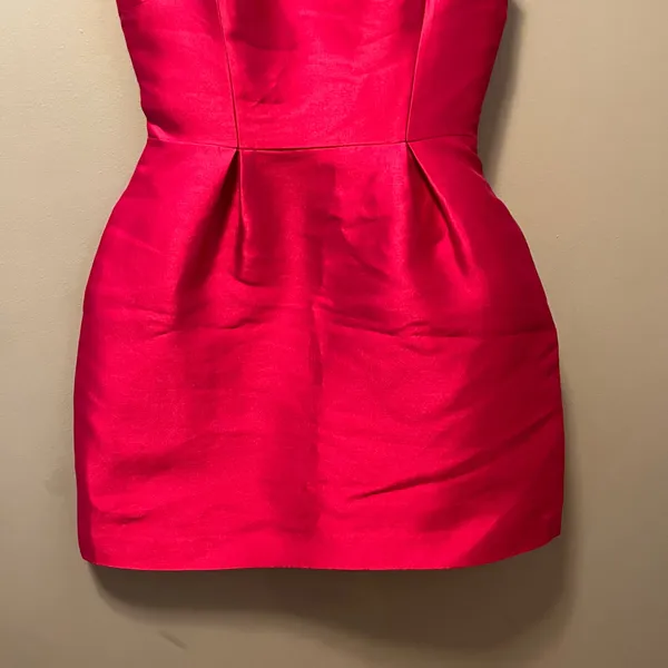 Kate Spade‎ Flirty Back Bow Hot Pink Mini Dress 2 Vintage Inspired Bachelorette - Image 2