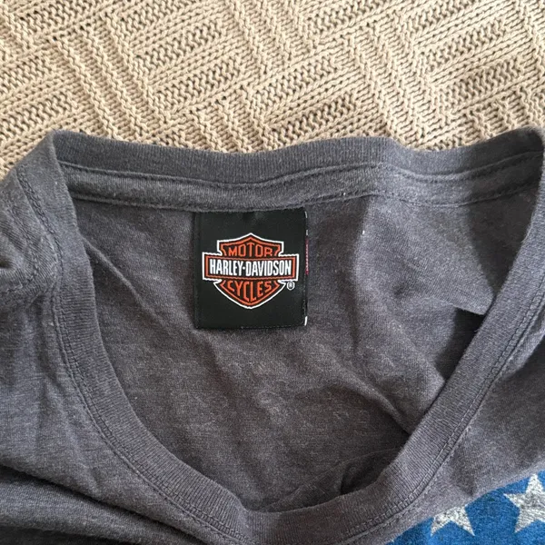 Harley-Davidson Women's Dark Gray Star & Stripe American Flag Tee - Image 5