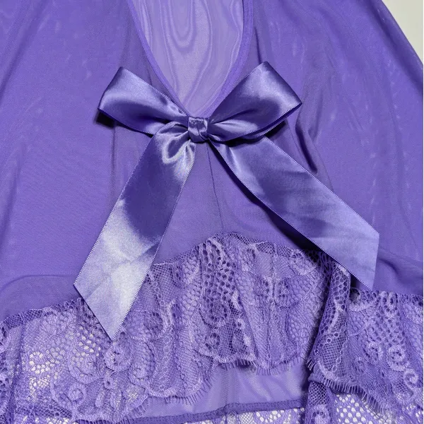 Shirley Of Hollywood Lace Emmy Babydoll Slip Chemise Lingerie Lilac Purple Sexy - Image 5