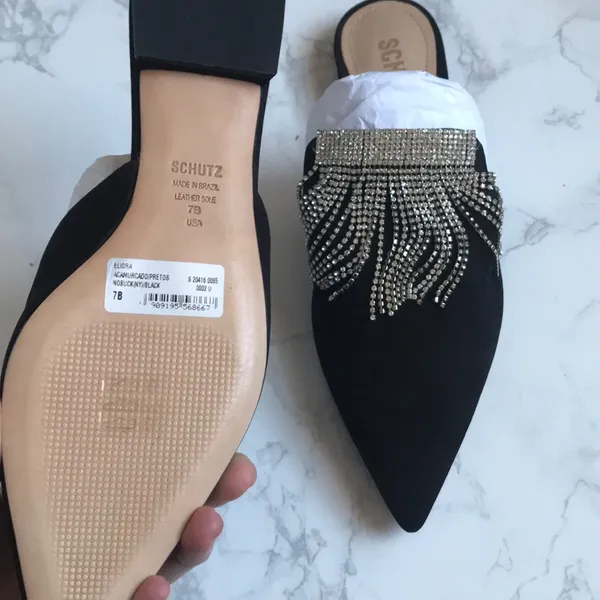 Shultz Eliora Rhinestone Fringe Mules size 7 NEW - Image 8