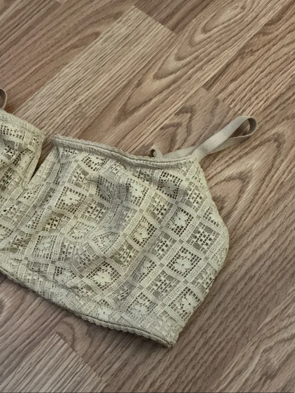 Aerie Beige Textured Lace Bralette Size XL - Image 4