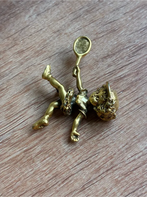 Tortolani Vintage Gold Tennis Brooch Pin - Image 7