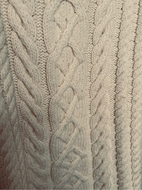 Paul James Cable Knit Sweater Cream Wool SZ S - Image 7