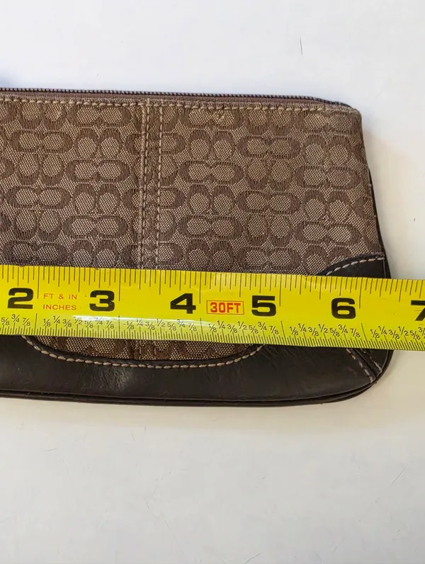 Coach Brown Signature Wristlet Fabric and Leather - Image 6