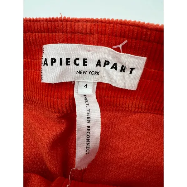 Apiece apart Marston High-Rise‎ Cropped Flare Pants Orange corduroy Sz 4 - Image 3