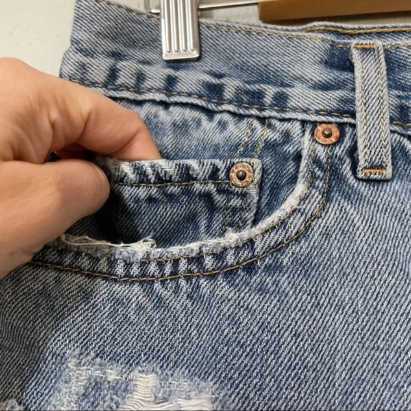 Furst of a Kind Distressed Cut Off Jean Shorts Womens S Festival Denim - Image 4