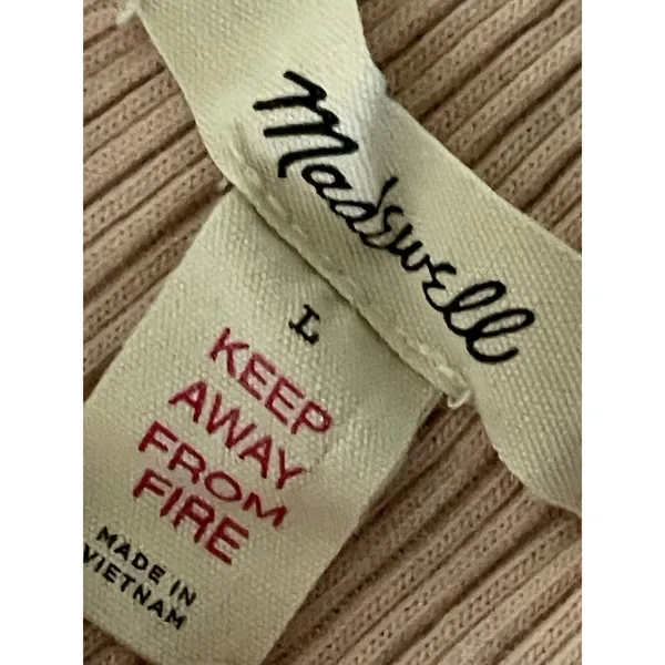 Madewell Avalon Pink Front Tie Long Sleeve Pullover Top size Large - Image 7