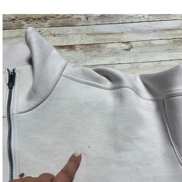 Spanx Quarter Zip Pullover Sweatshirt Women's Size XL Off White - Image 6