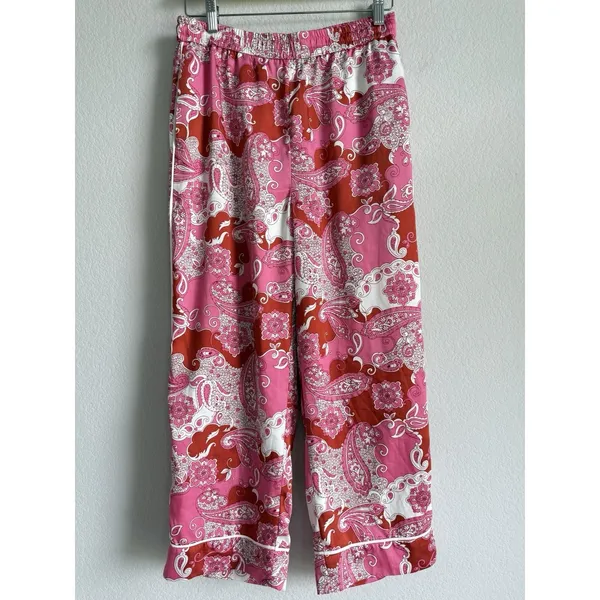 J. Crew Size‎ 6 Women's Pink Pants Relaxed Vintage Paisley Baez Casual Comfort - Image 4