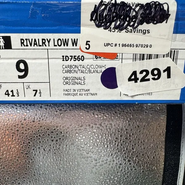Women‎ Size 9 Adidas RIVALRY LOW Lifestyle Shoes Carbon/Talc/Cloud White/Black - Image 8