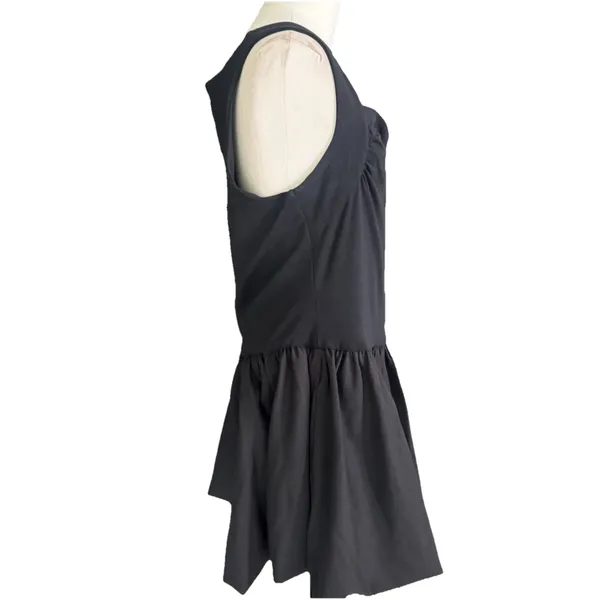 L'eau Bisou Black Bubble Knit Mini Dress XL Square Neck Dropped Waist Party LBD - Image 5