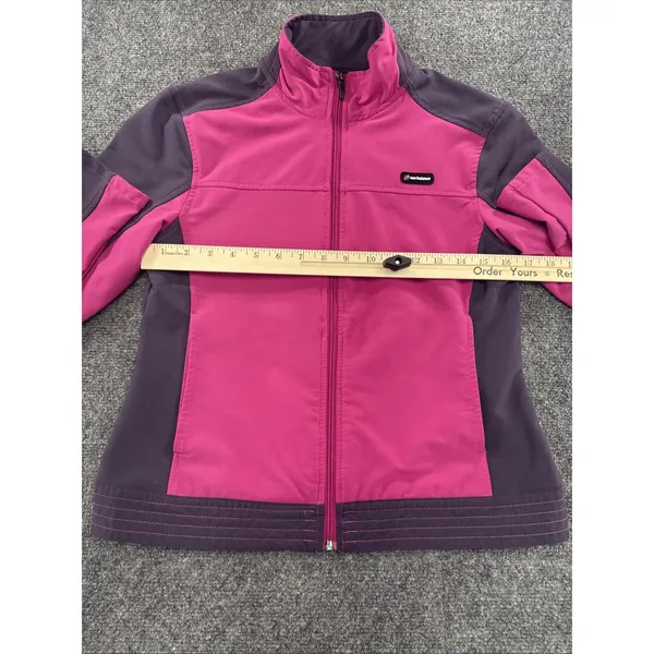 New Balance Womens S Pink Purple Softshell Full Zip Athletic Jacket WALJ6101 - Image 4