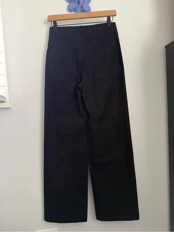 Anthropologie Maeve 25 Colette Full Length Wide Leg Pants Black Relaxed Office - Image 6