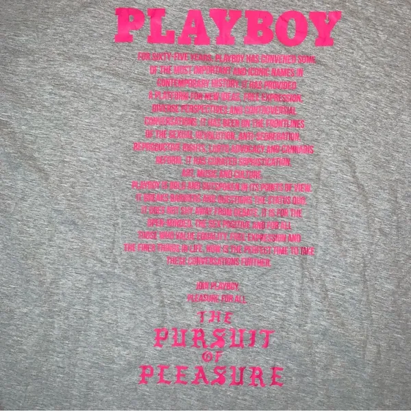 Playboy x Misguided Mission Statement T- Shirt Dress Grey/ Pink New with Tags - Image 4