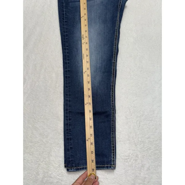 Miss Me Womens Skinny Jeans Medium Wash Embroidered Mid Rise Sz 31 - Image 9
