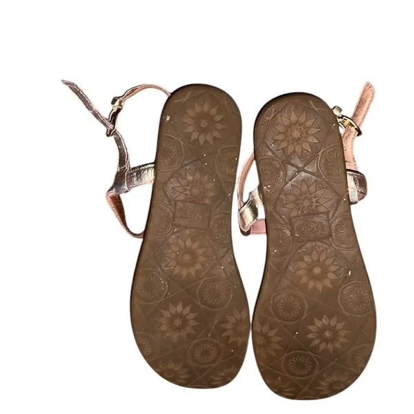 UGG Gold Leather Cork Sole Sandals Size 7.5 - Image 5