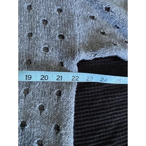 Maurices‎ Open Knit Sweater Gray Size Large Long Sleeve Boat Neck High/Low - Image 6