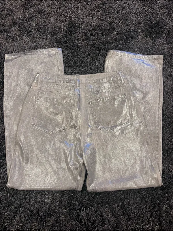🌺Forth + Bay Silver Painted Denim Jeans Size 8 New🌺 - Image 2