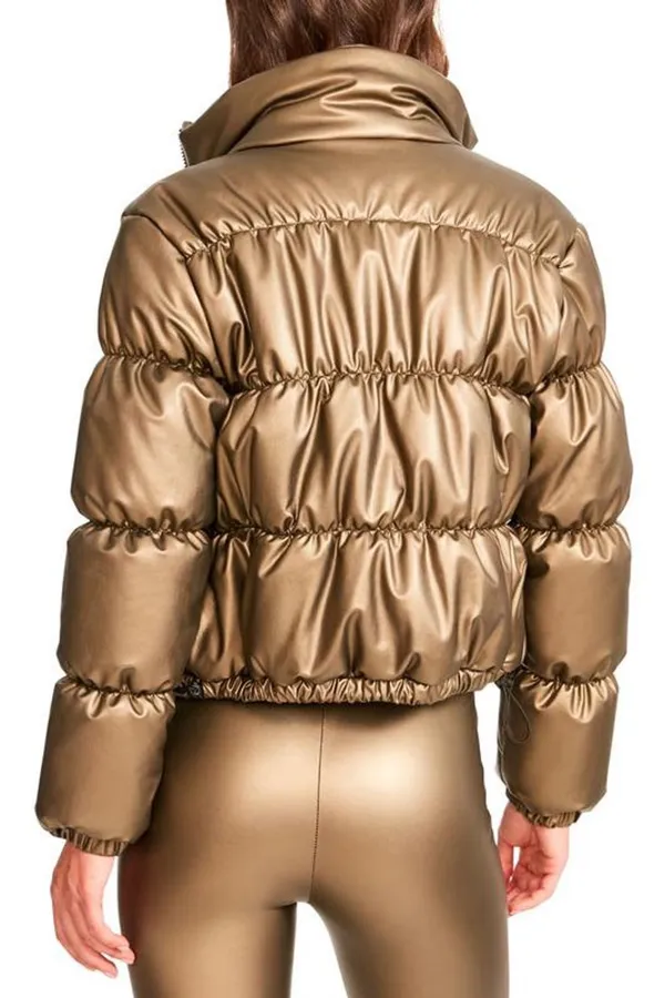 Gold Puffer Jacket - Image 2