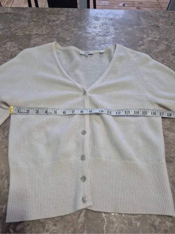 Vince sweater button up cardigan wool off white cashmere blend size small - Image 8