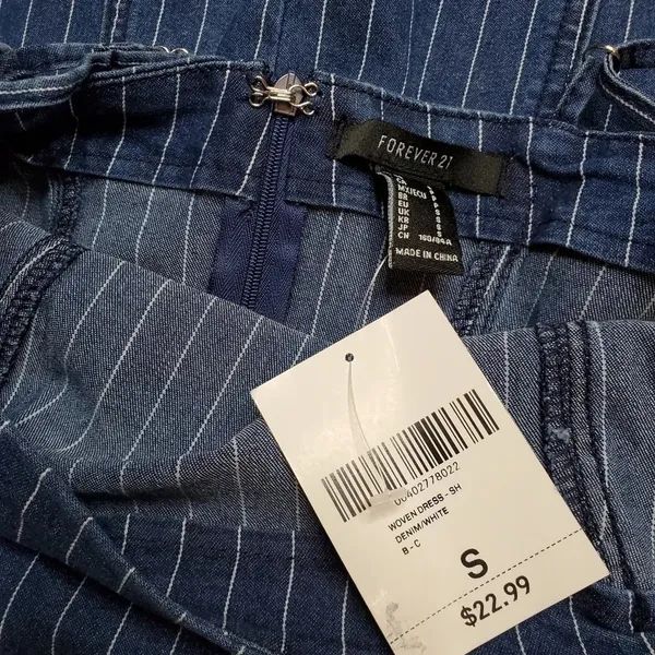 Forever‎ 21 Denim Striped Dress - Image 4