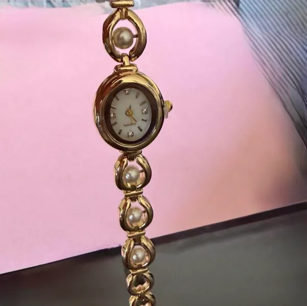 Brand New y2k Style Gold watch with pearl details - Image 4