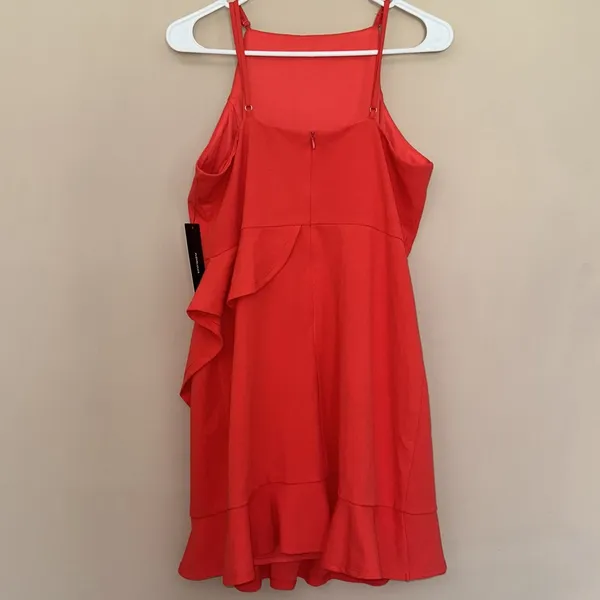 Lulus Great Things‎ Ruffled Bodycon Coral Red Dress Size XL - Image 5