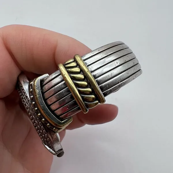 Chico’s Mother of Pearl‎ Two Tone Watch Cuff - Image 3