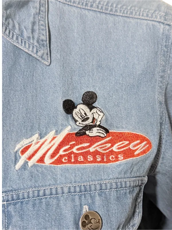 VTG Jerry Leigh Mickey Unlimited Button Down Denim Shirt Size Medium - Image 5