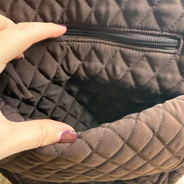 VERA BRADLEY Woman's Quilted Large Backpack Carryall Chocolate Brown - Image 7
