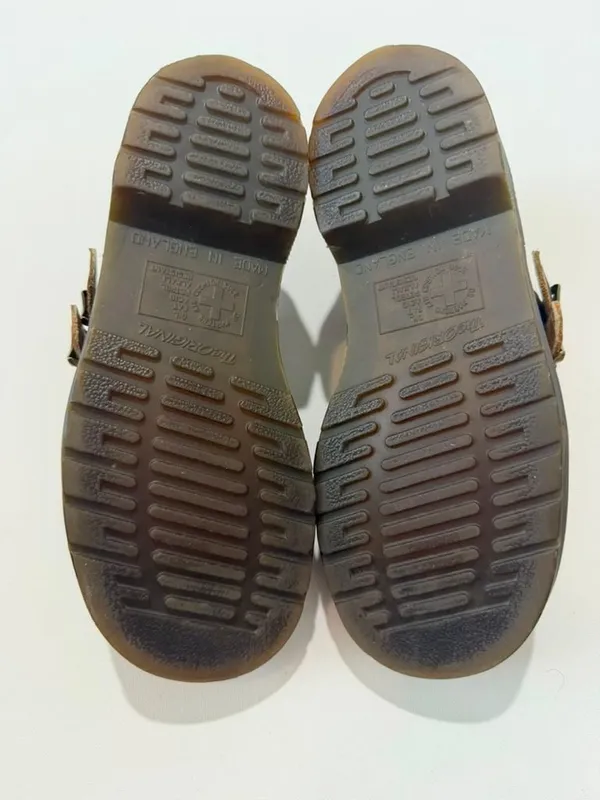 True Vintage Dr. Martens Brown Leather Double Buckle Mary Jane Shoes Made In Eng - Image 4
