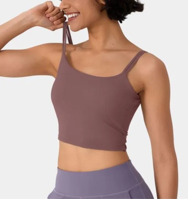 Halara Double Straps Backless Twisted Cropped Yoga Tank Top - Image 3