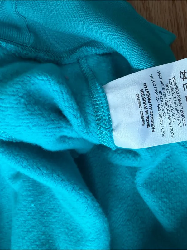 Nike Sportswear Club Fleece Turquoise Aqua Hoodie Pullover Size L - Image 5