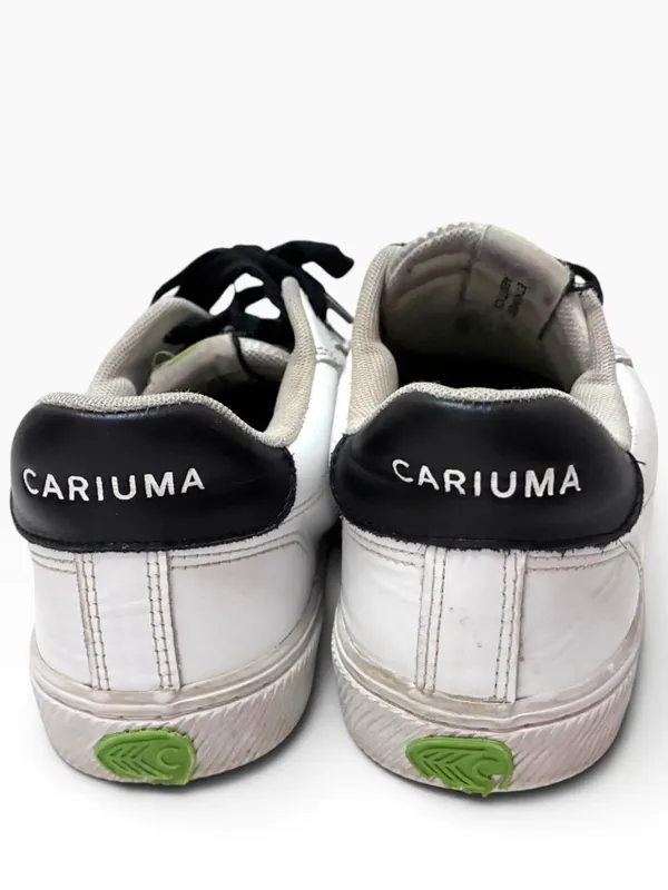 Cariuma Salvas White Leather Black Logo Low Top Sneakers - W 9 / M 7.5 - Image 4