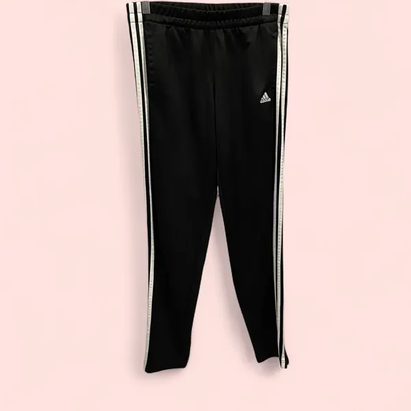 Adidas climalite three stripe side ankle zip tapered leg elastic waist pants - Image 2