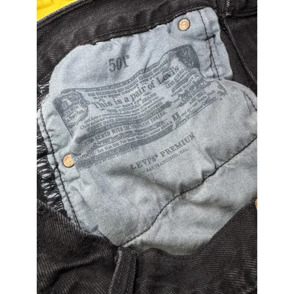 Levi's Shorts Womens W29 501 Button Fly Black Raw Hem Grunge High Rise - Image 15